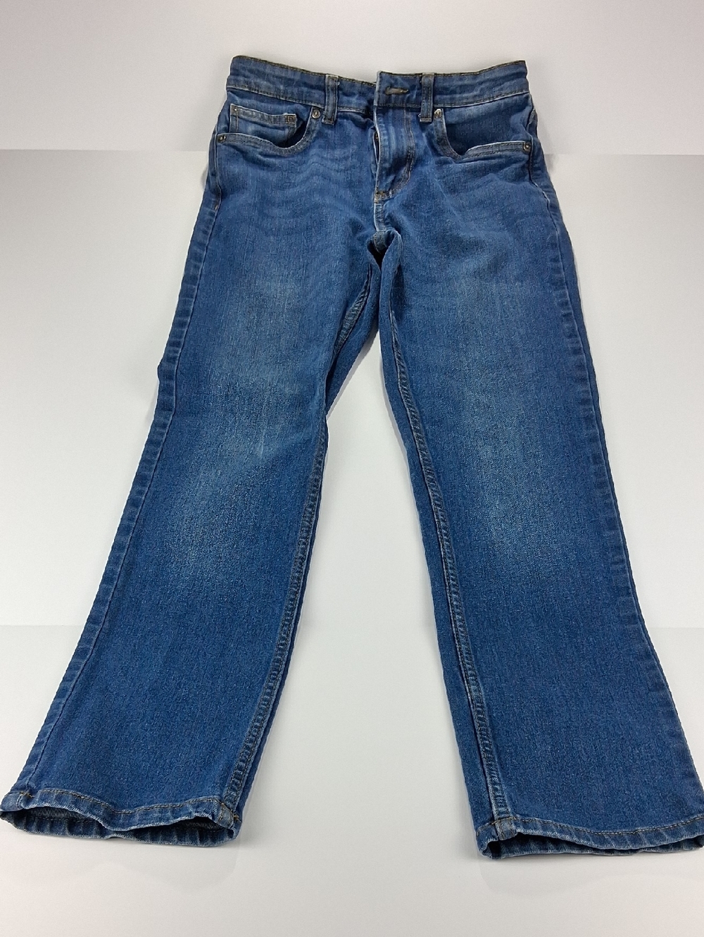 Boys Falls Creek Jeans Size 14 Slim Straight Medium Blue Adjustable Waist